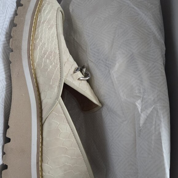 Donald Pliner Womens Tabitha Leather Wedge Loafers Size 7.5 Snakeskin w/box - Picture 4 of 6